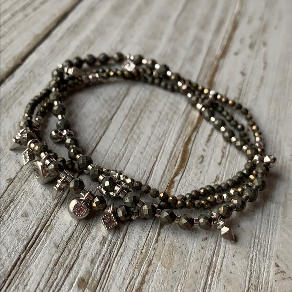 Kendra Scott Supak Pyrite Stacking Bracelets NEW - Picture 12 of 14